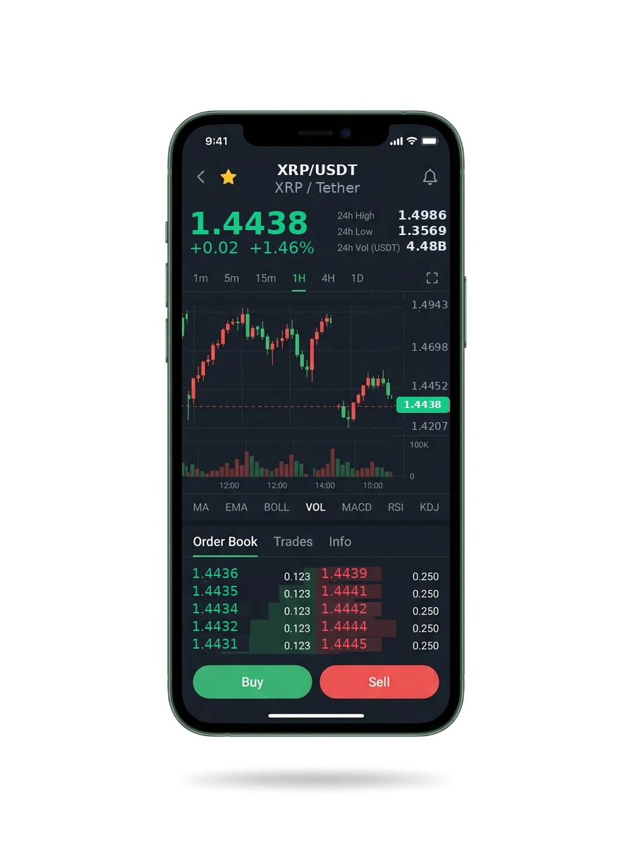The same portfolio view on a phone screen
